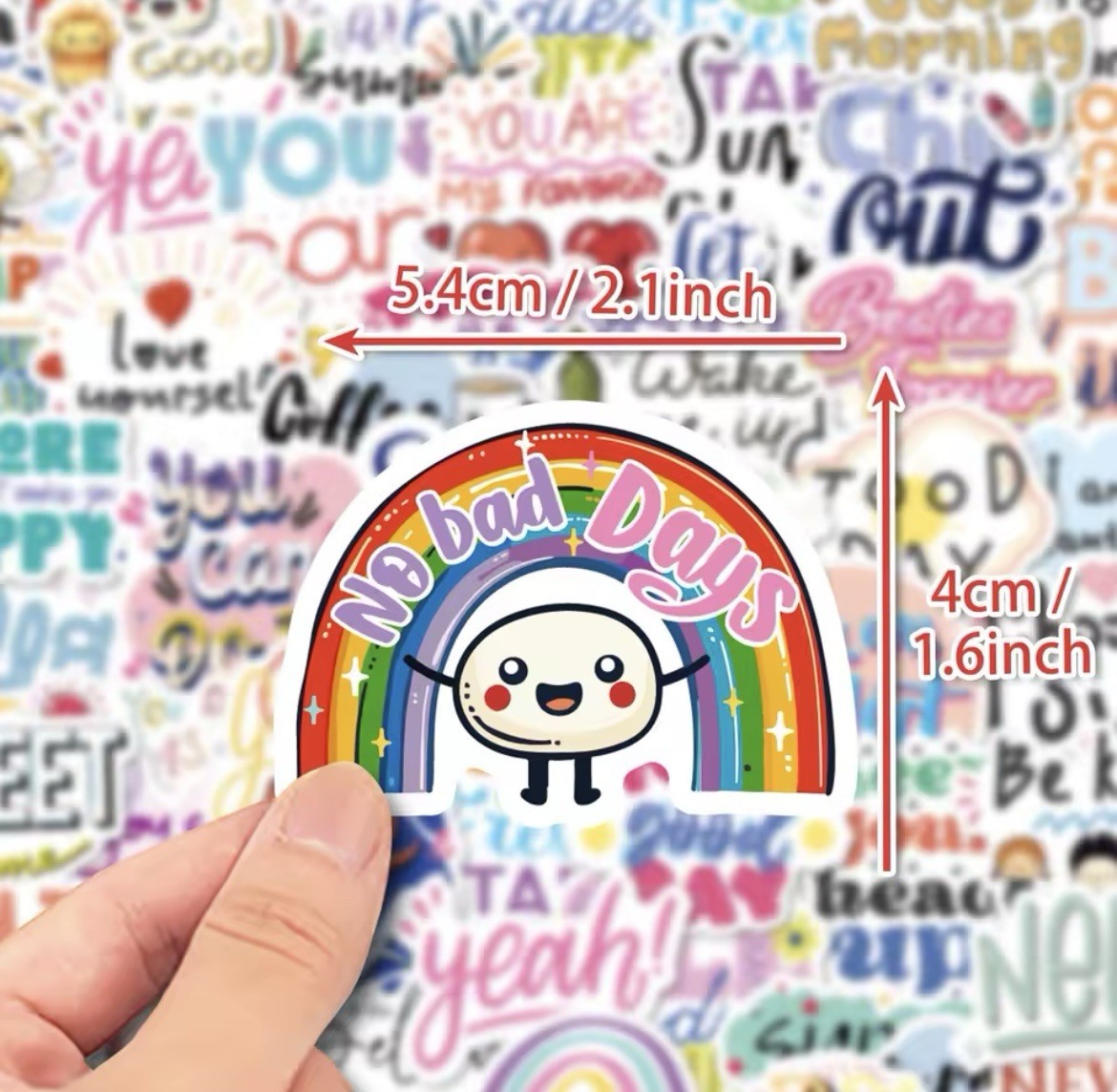 Kind Affirmative Style Stickers 50pc Fun Words And Phrase Stickers FREE SHIPPING