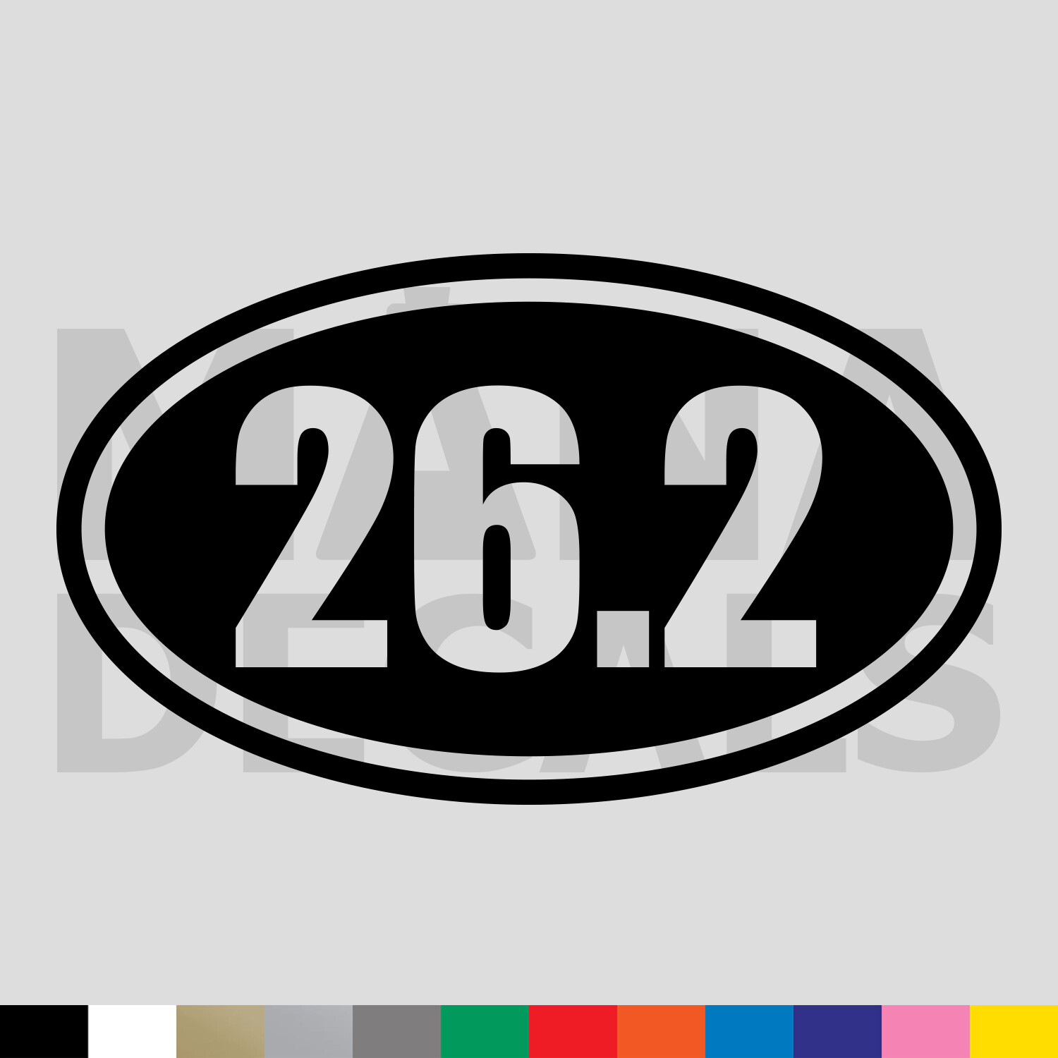 26.2 Marathon Oval Vinyl Die Cut Decal Sticker – Running Jogging Distance