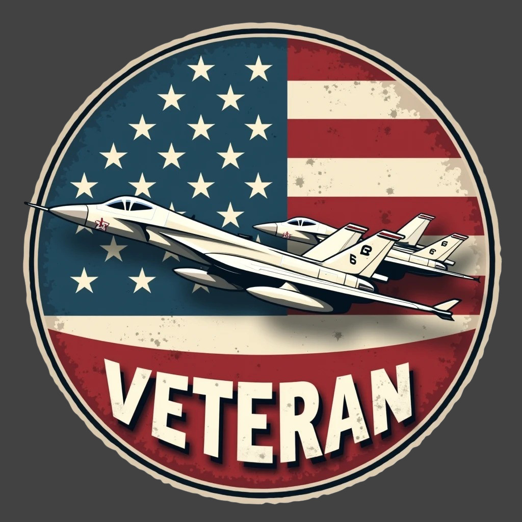 USAF Veteran Fighter Squadron Flag Sticker Vinyl Decal Aviation Heritage