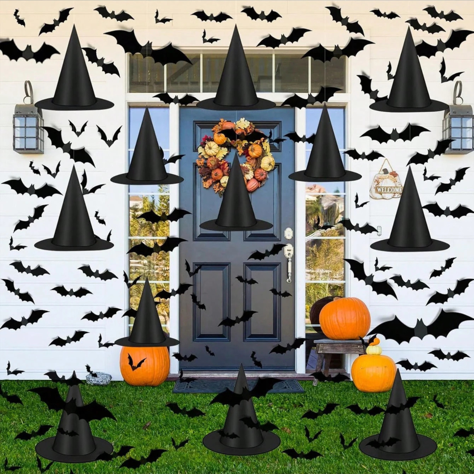 3D Bat Stickers 4 Sizes DIY Wall Halloween Decor Scary Bats For Haunted Home New
