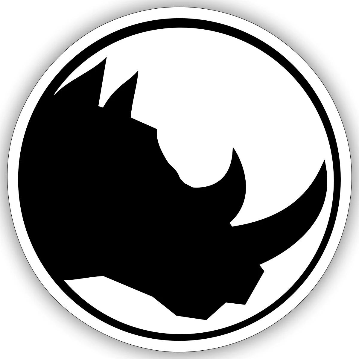 Dynamic Outline Rhino Silhouette Logo Sticker, max. 4 x 4"