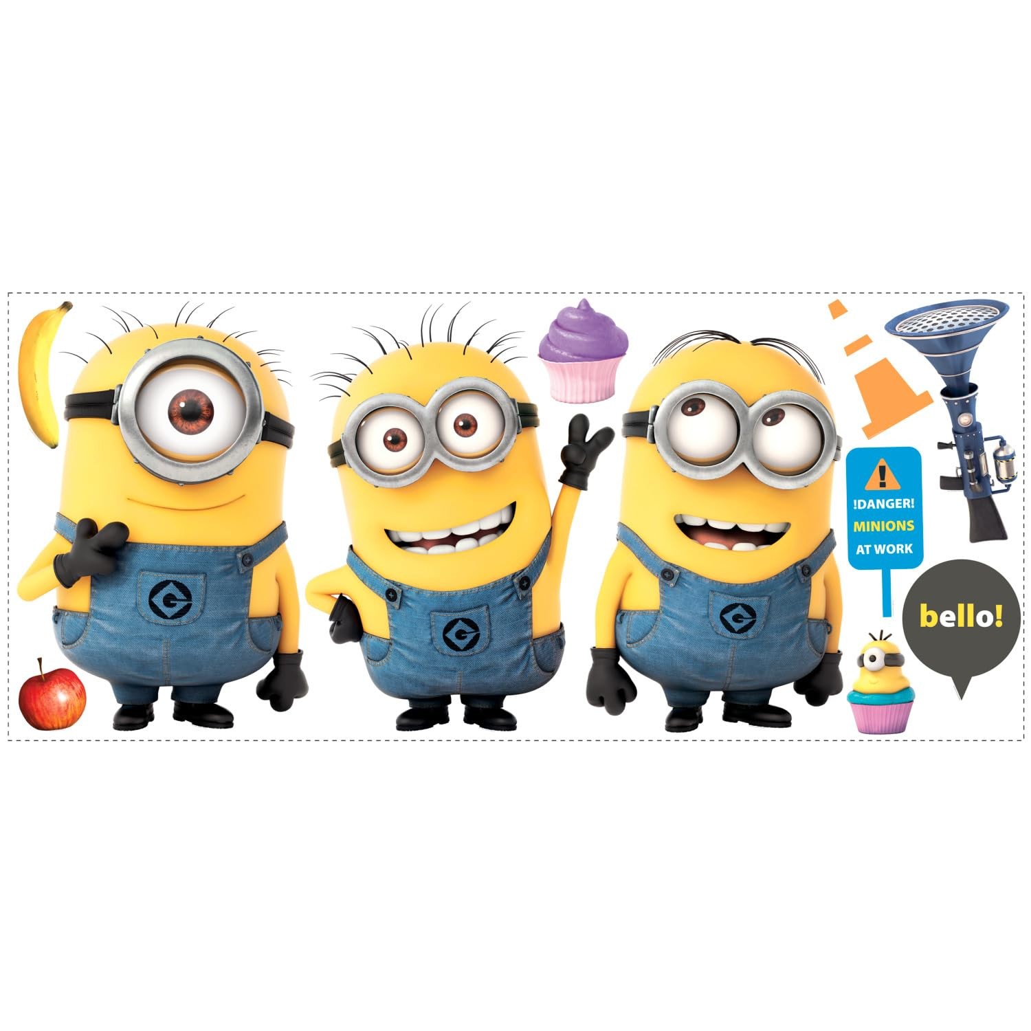 RoomMates RMK2081GM Despicable Me 2 12" x 48.5" Yellow Giant Giant Wall Decal…