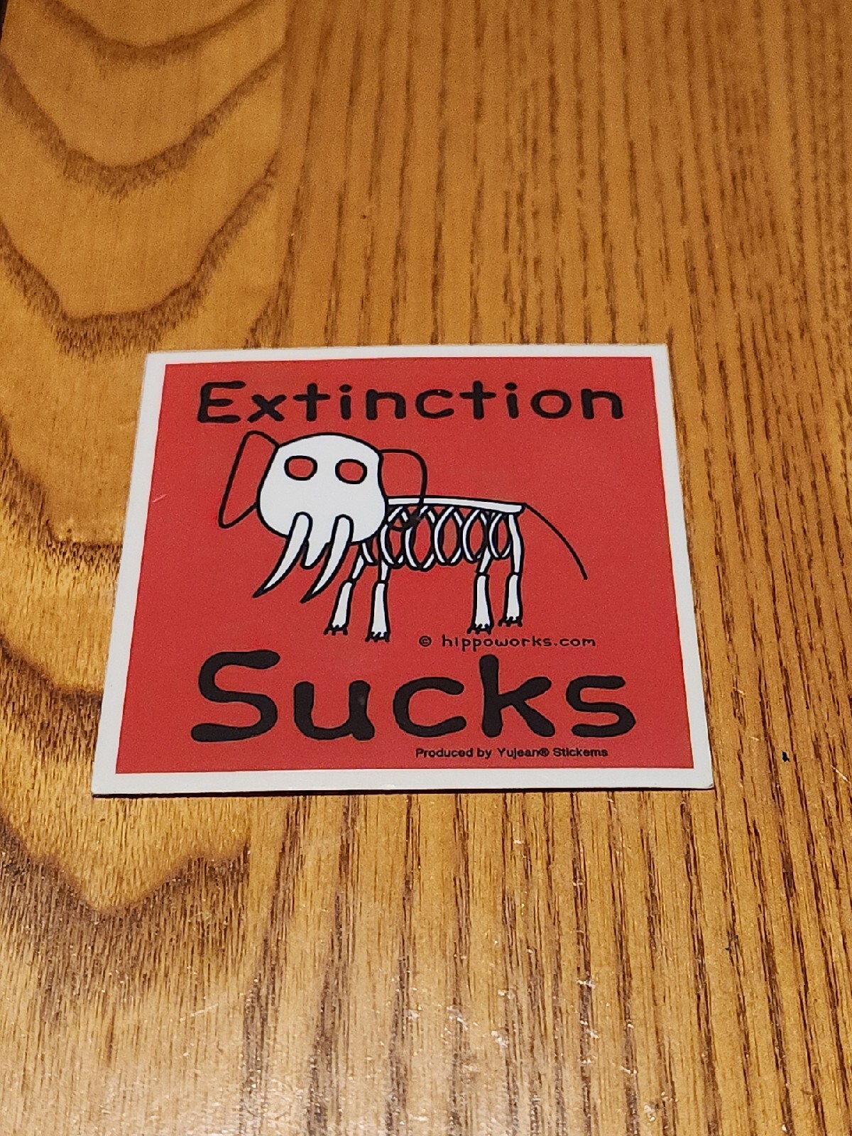 Hippo Works Extinction Sucks Elephant Die-cut Yujean Sticker Decal