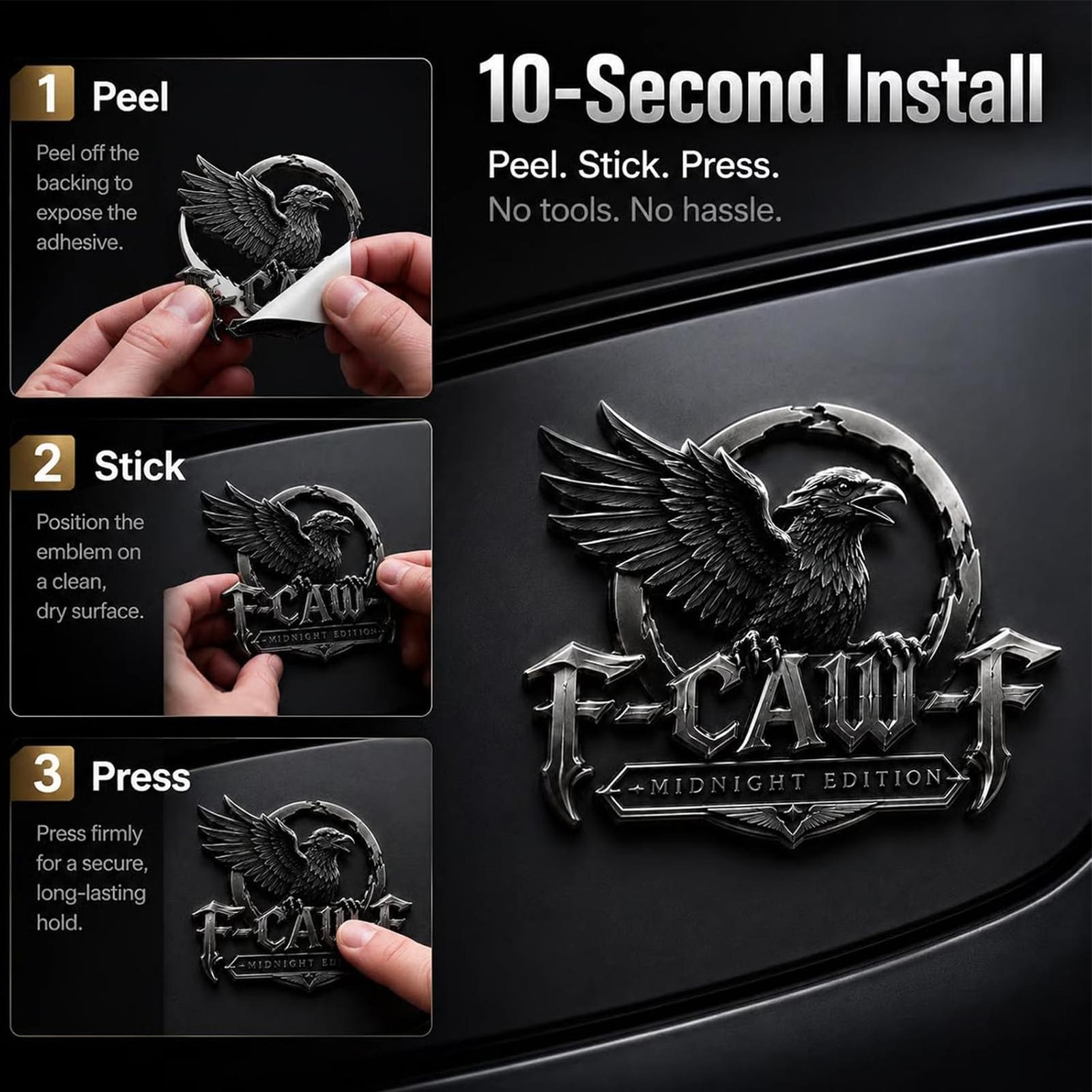 F-CAW-F Car Emblem Metal Badge Auto Decal for Car Truck SUV