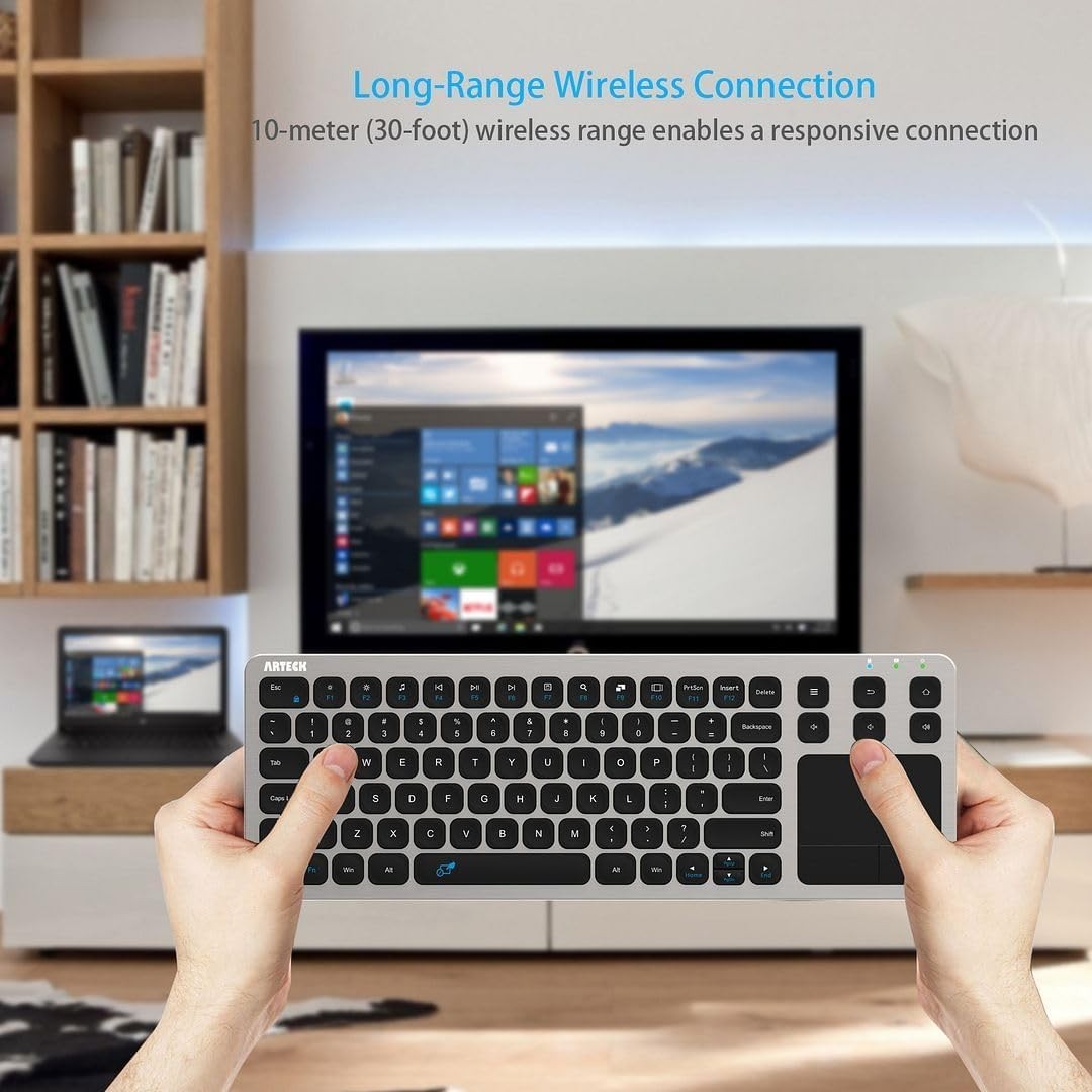 2.4G Wireless Touch TV Keyboard with Easy Media Control and Built-in Touchpad M