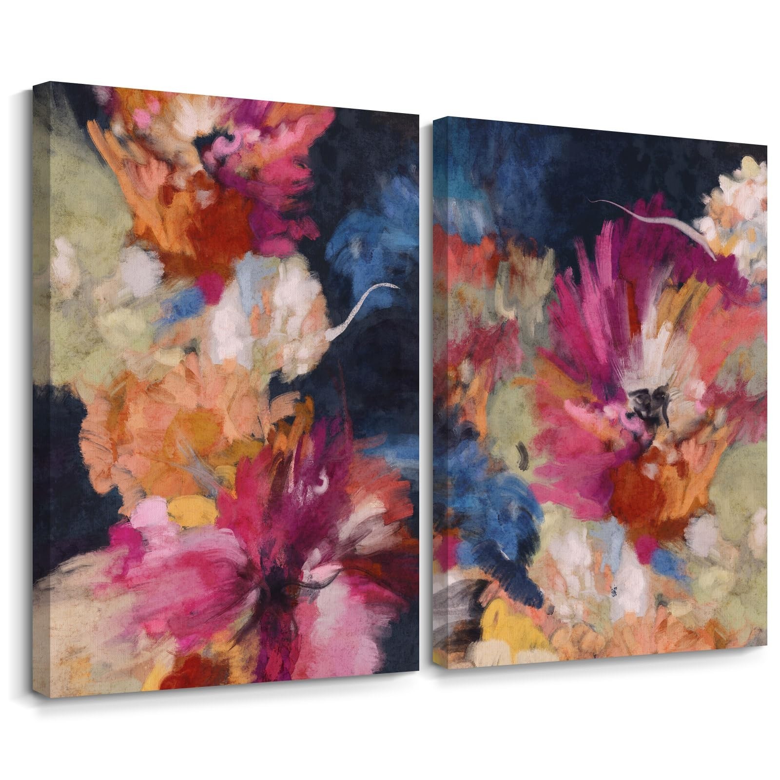 Colorful Abstract Wall Art Decor Modern Flower Canvas Wall Art Abstract Flowe…