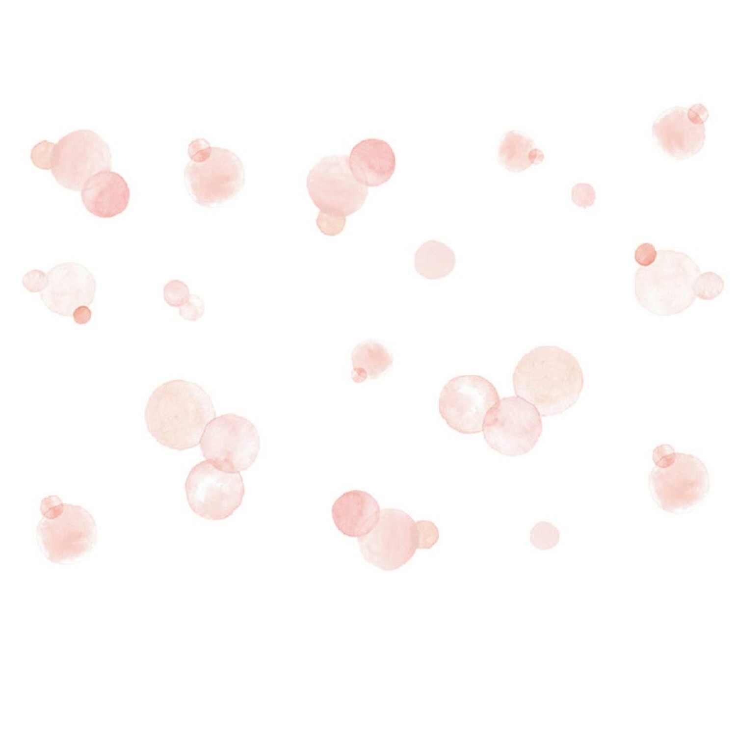 Watercolor Pink Polka Dots Wall Decals Peel and Stick Stickers Art Mural Deco…