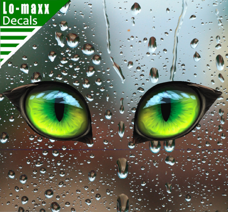 Pair Of Green Cat Eyes Various Sizes Superior High Quality Printed Vinyl Decal