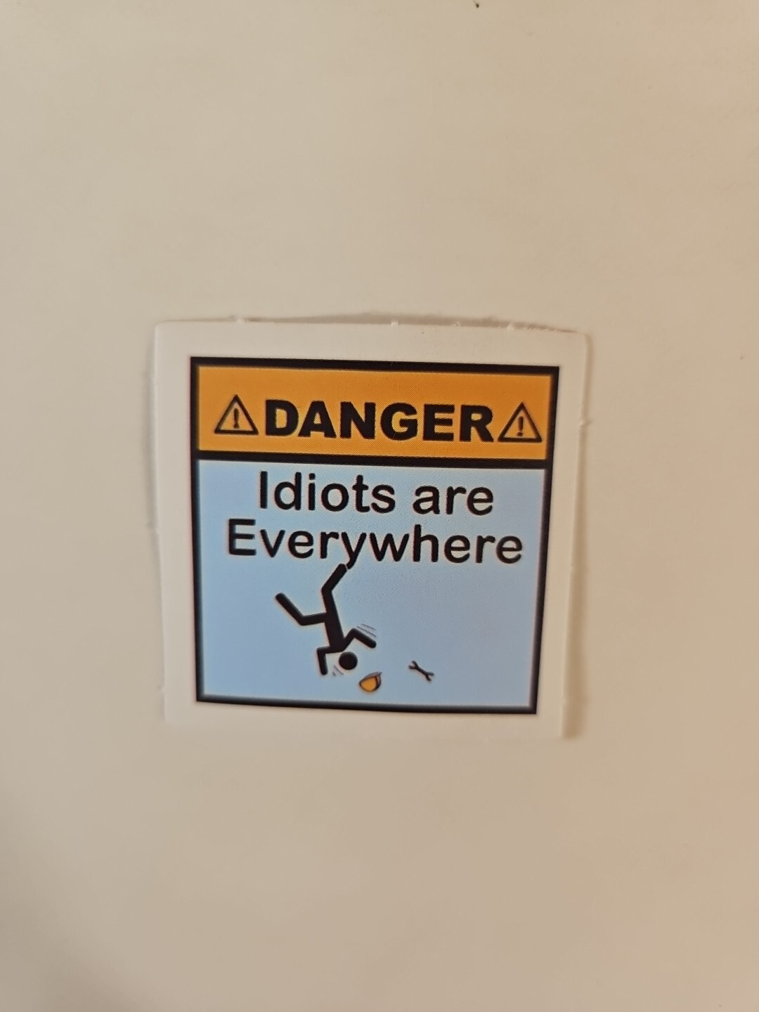 Danger! Idiots Are Everywhere! Funny Hardhat Sticker / Toolbox Decal