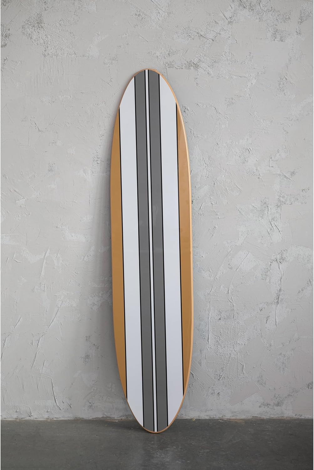 Creative Co-Op65.5 Inches Reclaimed Wood Striped Surfboard Wall Décor, Multicolo