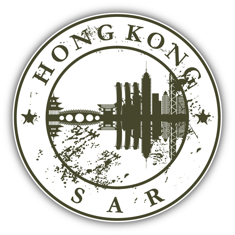 Hong Kong SAR Travel Rubber Stamp Car Bumper Sticker Decal