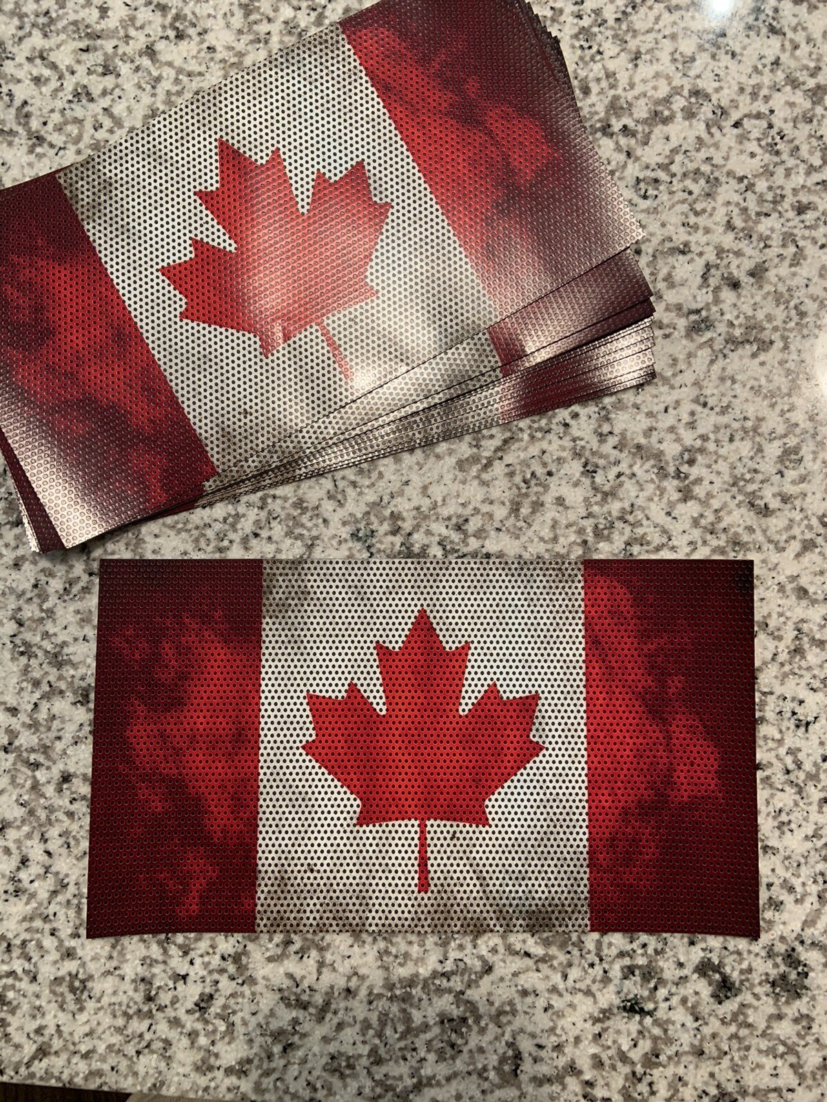 Canada Flag 10 in X 5.5 in Perforated Vinyl Window Decal