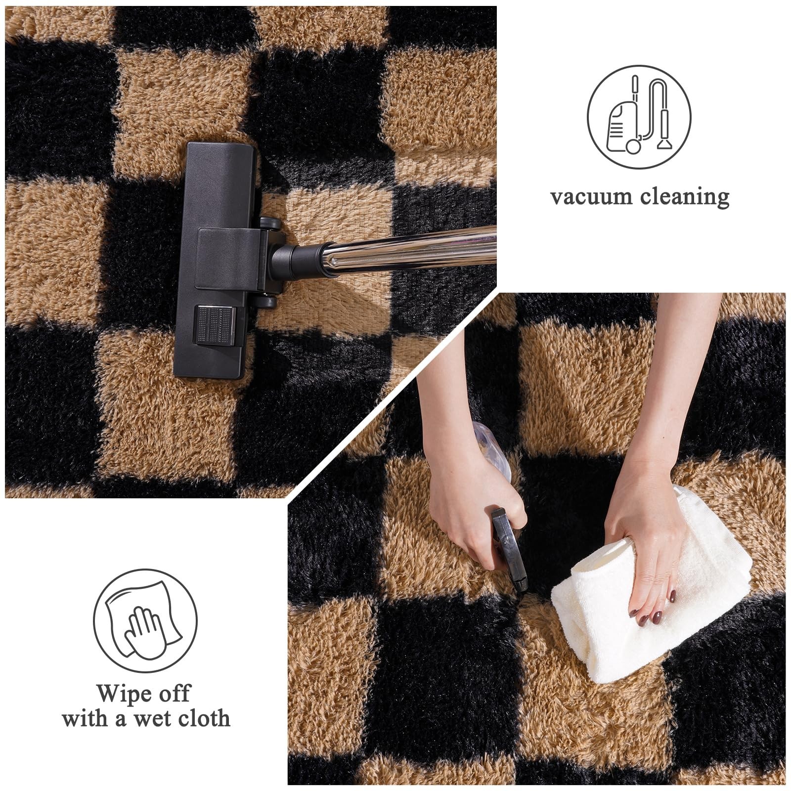 Checkered Rug for Bedroom 5×7, Ultra Soft Plush Modern Area Rug Non-Slip Carp…