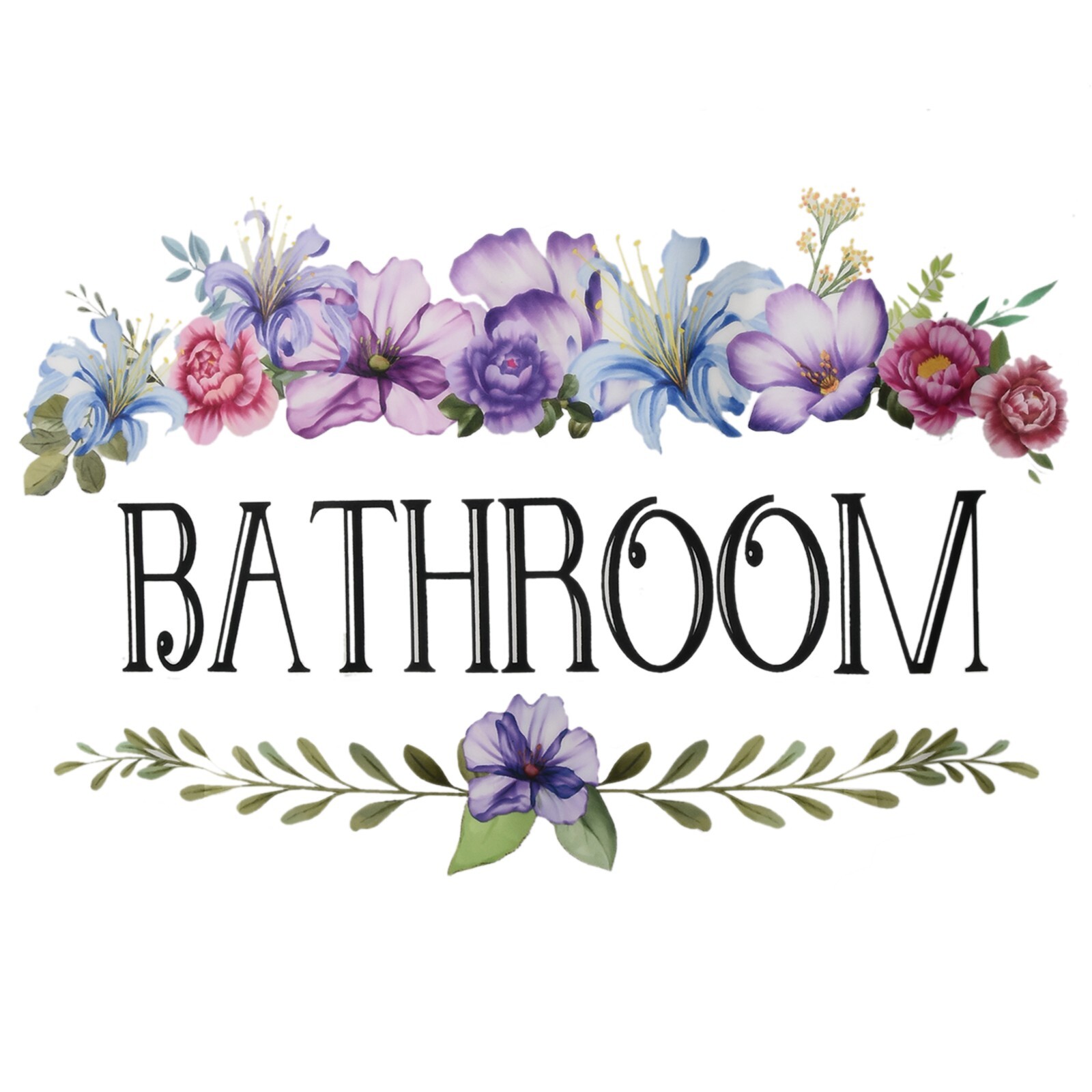 Waterproof Vinyl Wall Sticker Bathroom Door Sign Easy Application Removable