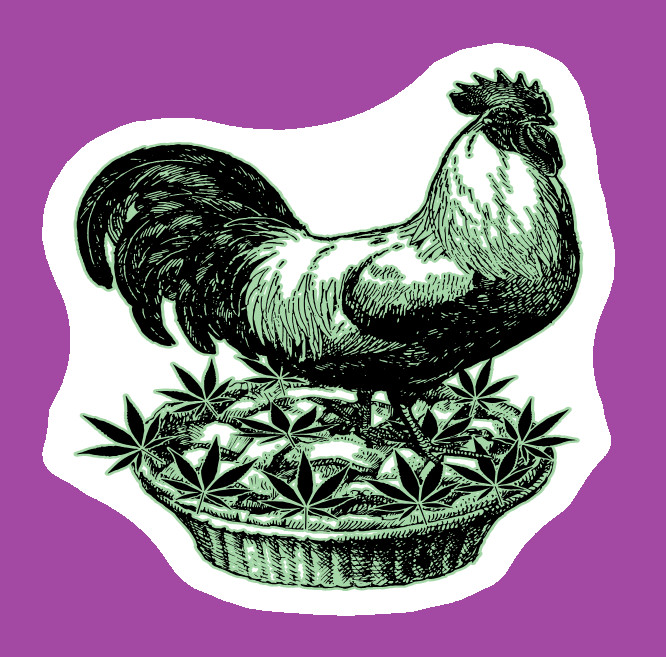 Weatherproof Chicken Pot Pie Weed Stickers Vinyl Decal Added Layer UV Safe Humor