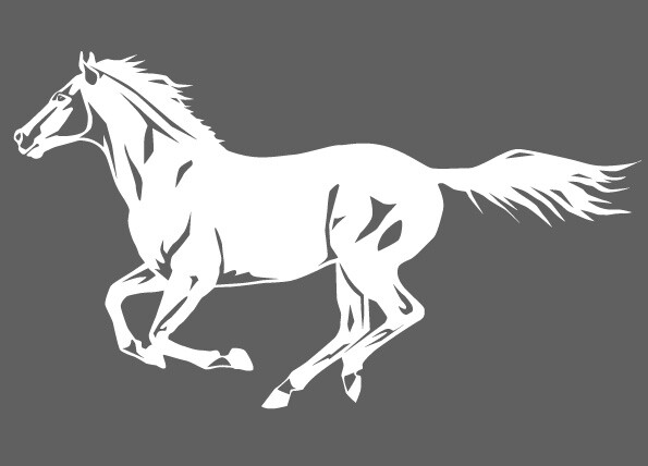 Horse Stallion Galloping #3, 4-21" Outdoor Die Cut Vinyl Decal Sticker
