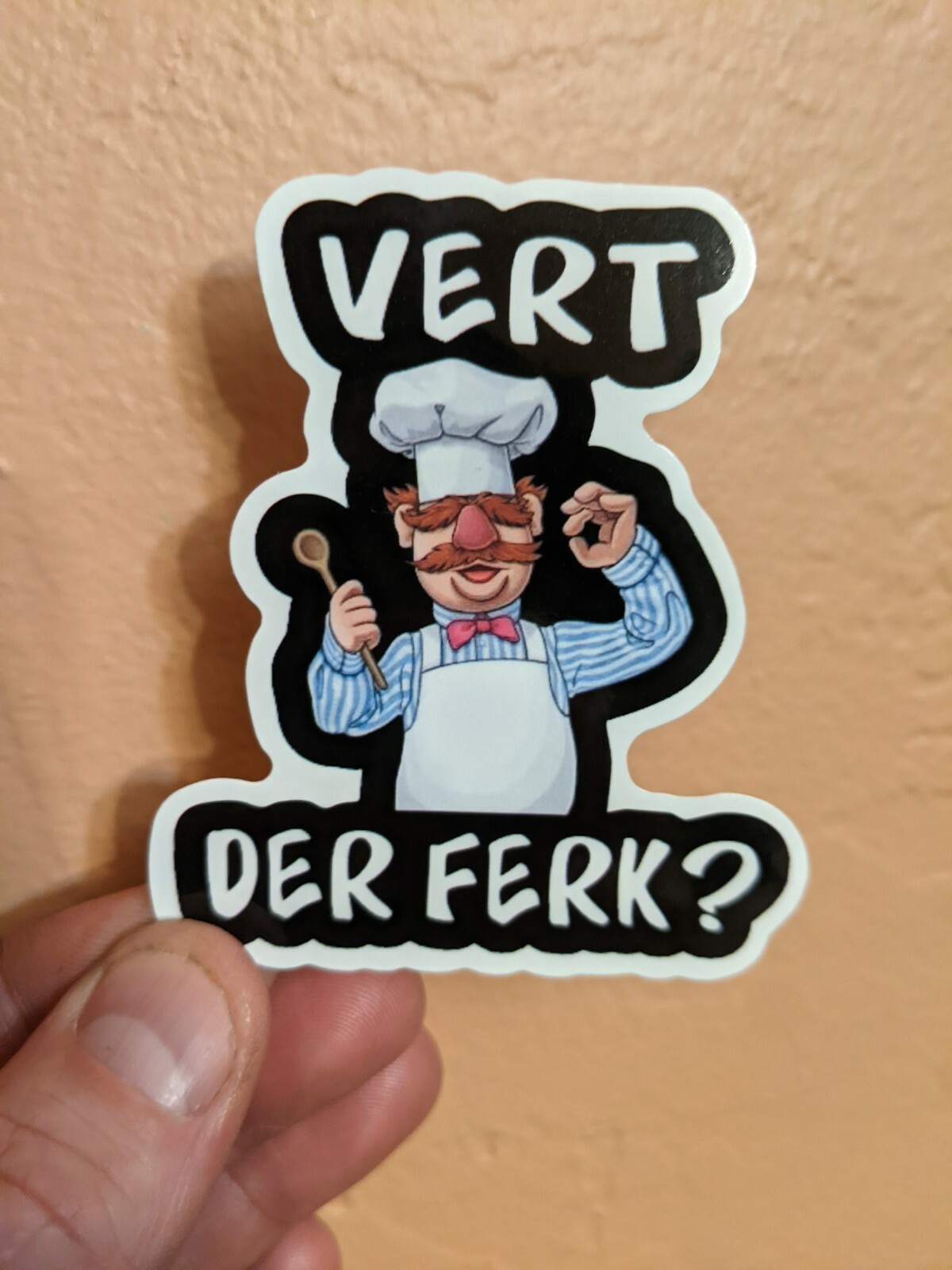 5-pack funny swedish chef vert der ferk vinyl 3" Sticker Waterproof
