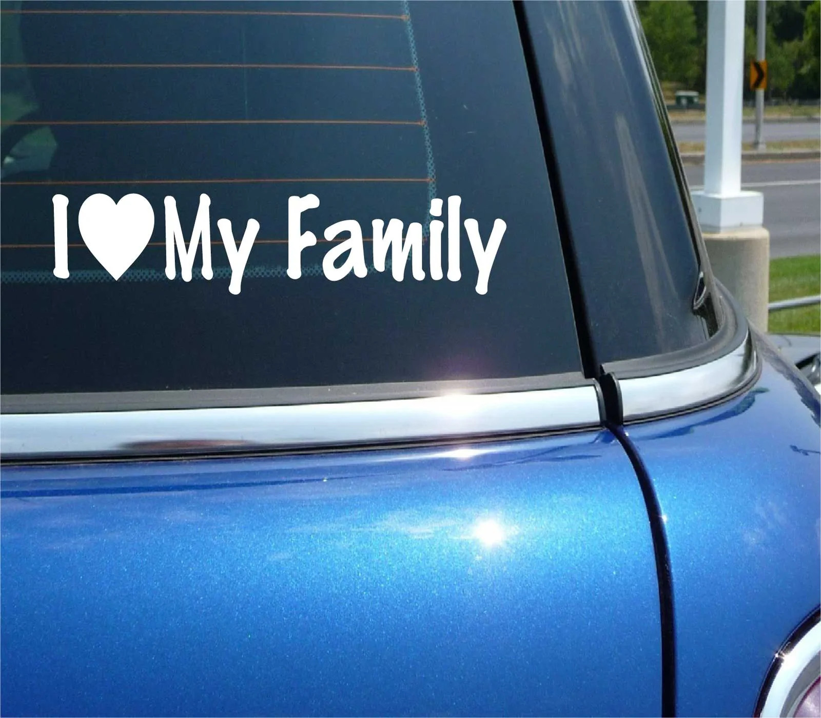 I LOVE MY FAMILY DECAL STICKER HEART HUSBAND WIFE KIDS CHILDREN CAR TRUCK
