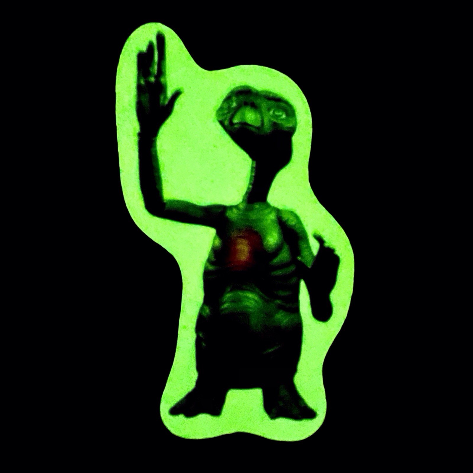 E.T. the Extra-Terrestrial Glow In The Dark Sticker Retro 1980s Vintage Decal