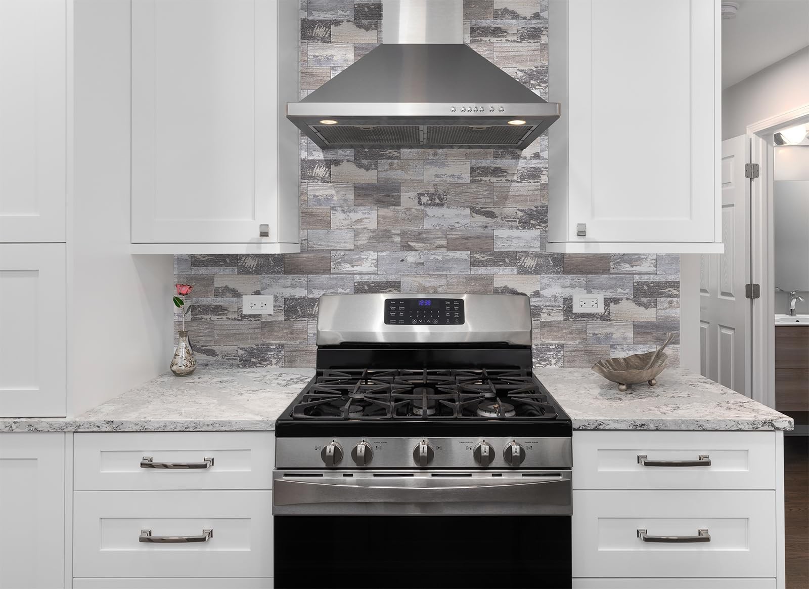 Azulejos Adhesivos Estilo Metro Madera Envejecida Para Bano Pack De 100