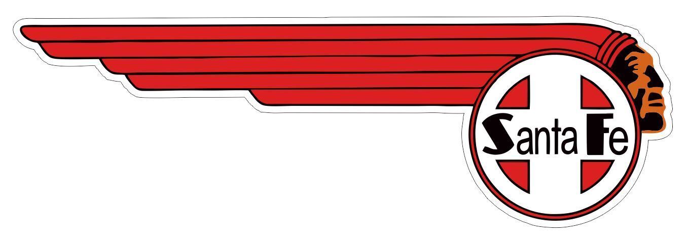 Right Facing Santa Fe Railway Railroad Train War Bonnet Sticker Decal R7266