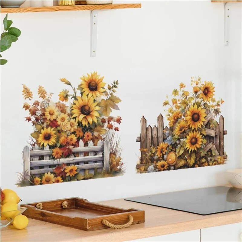 Wall Sticker Flower Decal Garden Plant Art Removable Bedroom Kitchen Home Decor