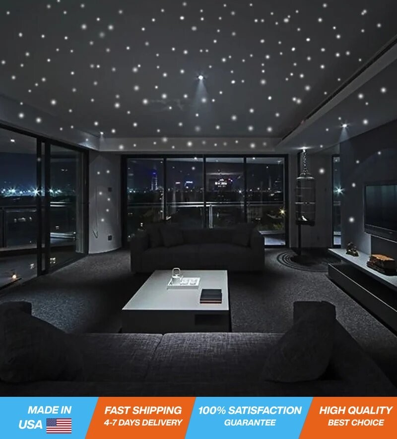407PC Luminous Glow in Dark Star Stickers Vinyl Wall Decor Kids Room + 2PC Set