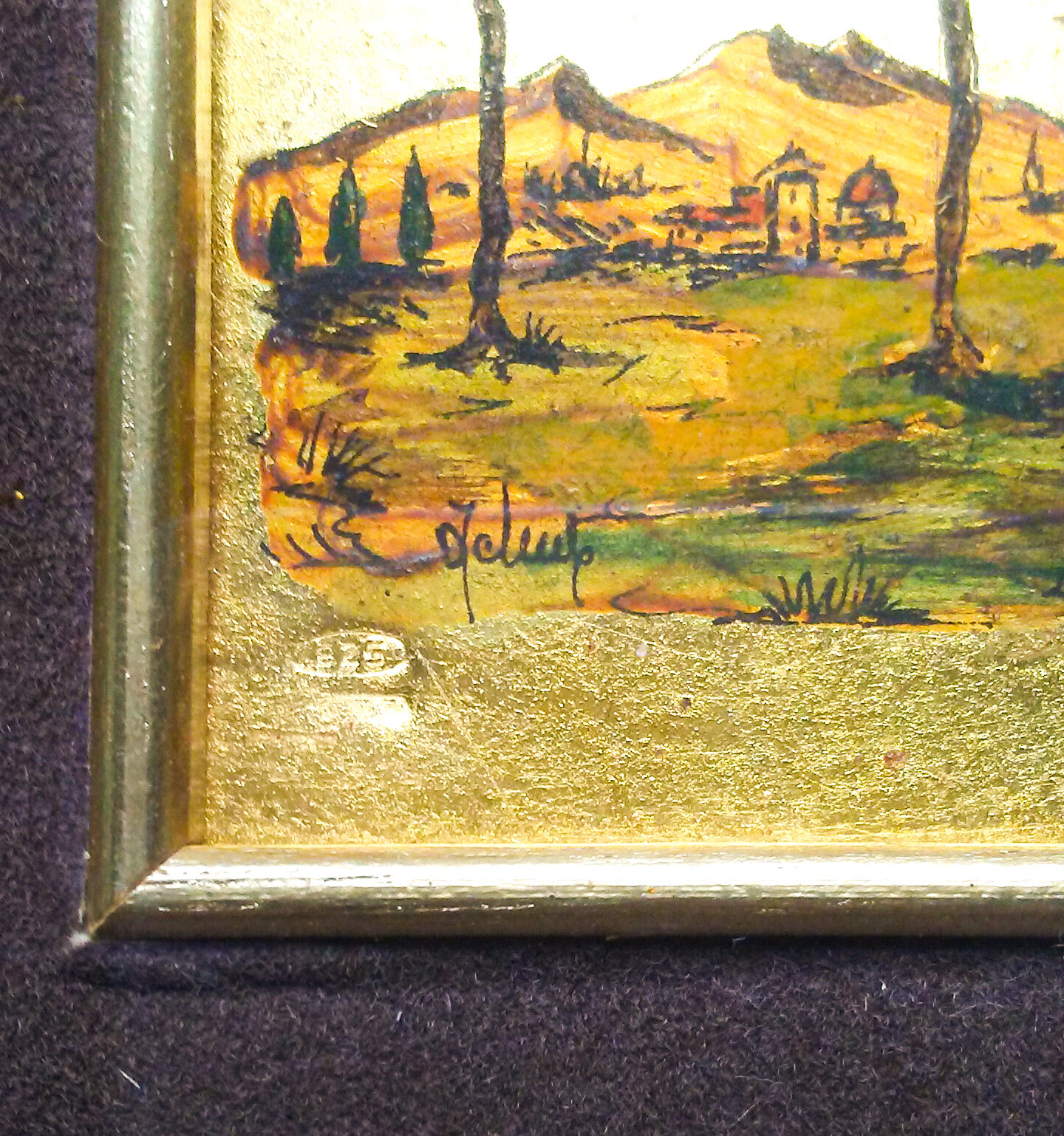 Gold leaf picture on 925 silver foil Florence