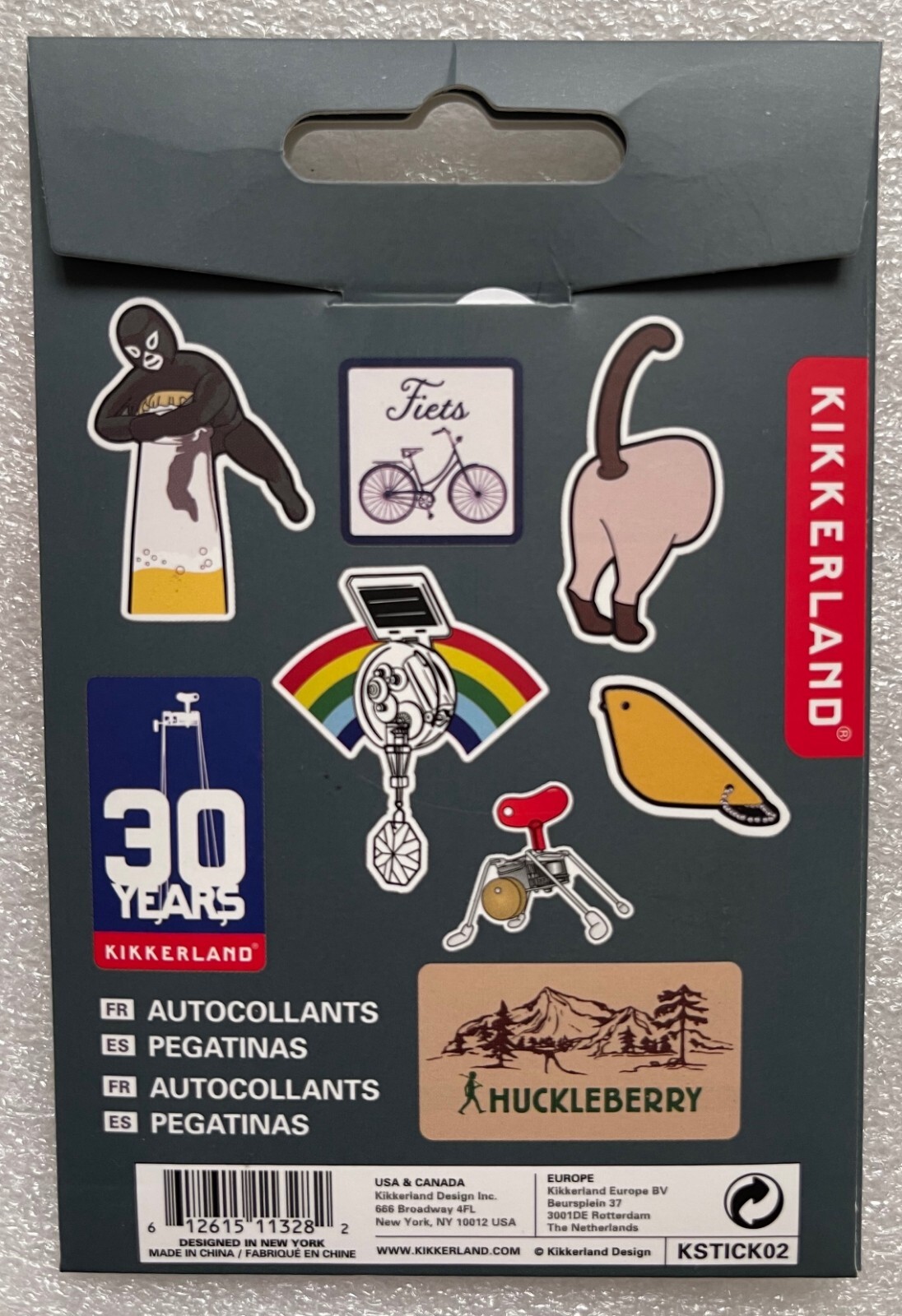 KIKKERLAND STICKERS, SET OF 8, NEW
