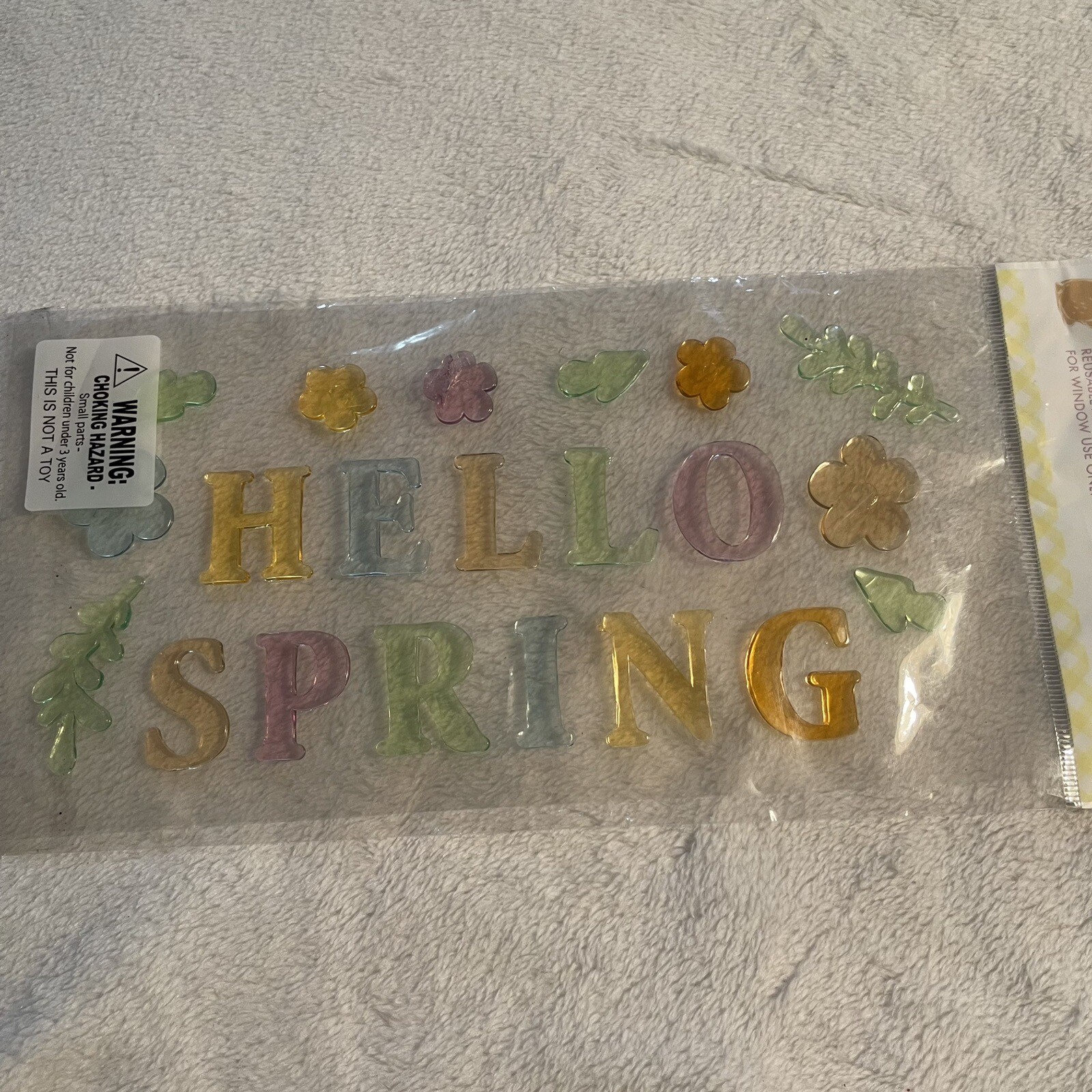 Window Gel Clings Hello Spring Flowers Teacher Supply Decor