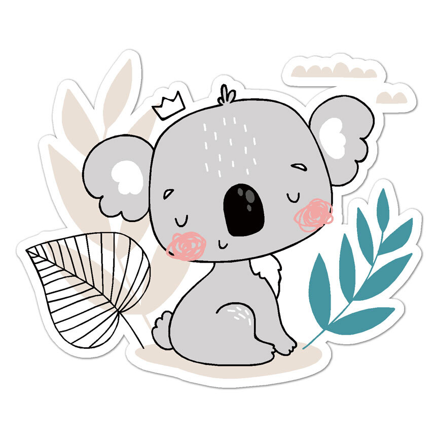 Cartoon Koala, Vinyl Decal Sticker, Indoor Outdoor, 3 Sizes, #8672