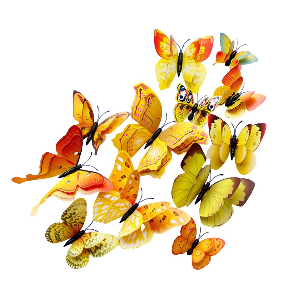 Indoor Decoration 3D Butterfly Wall Sticker Easy Application Intricate Details