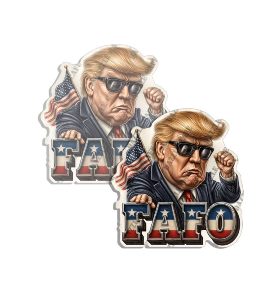 PRO TRUMP FAFO Caricature STICKER DECAL REPUBLICAN 2024 Made in USA 2 PK