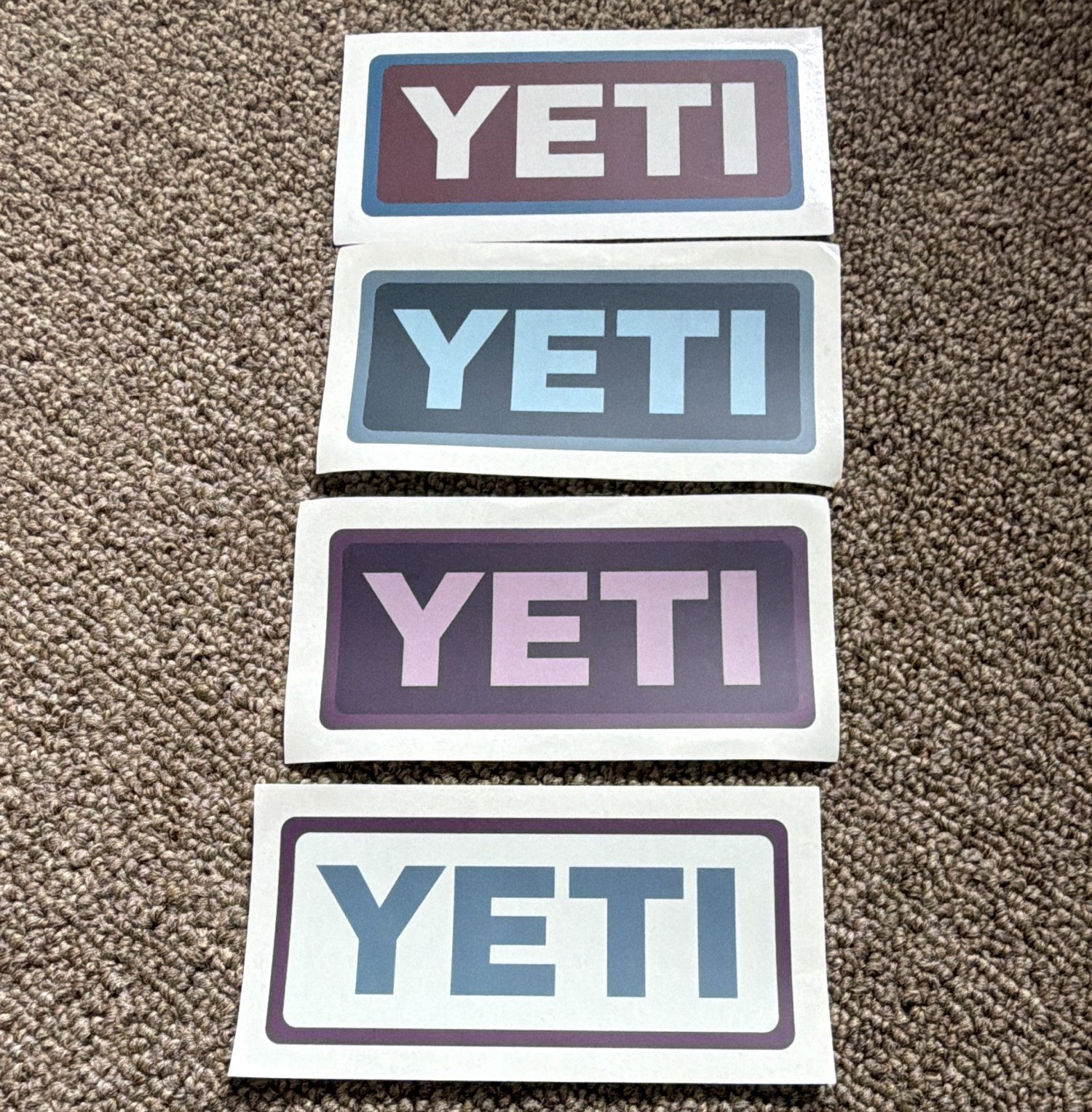YETI logo seasonal vinyl sticker decals multicolor set of 4