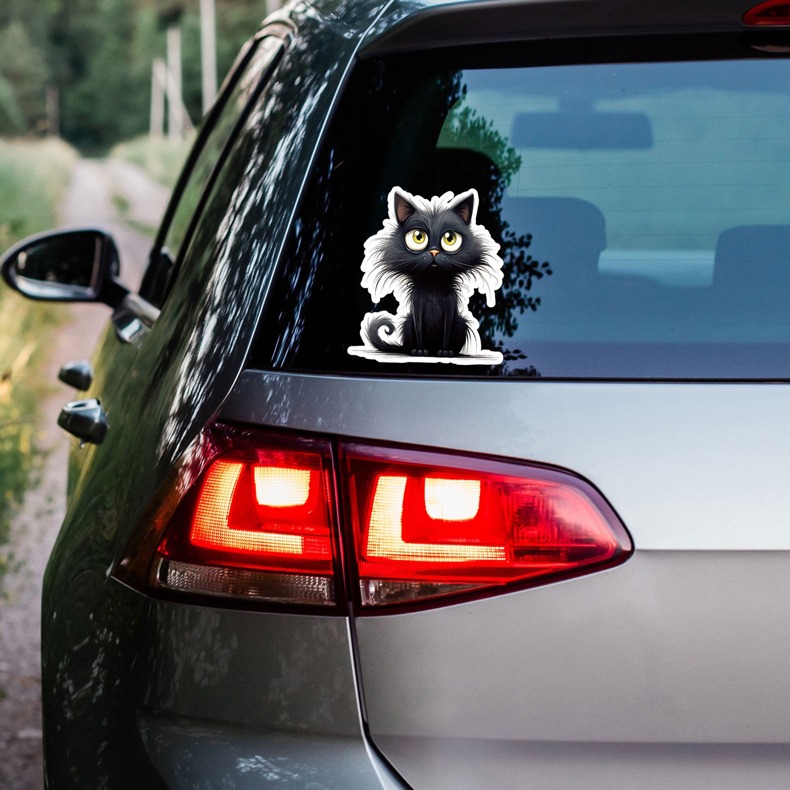 Cute Black Cat Kitten – Vinyl Decal Sticker – Car Window Laptop – ebn11082