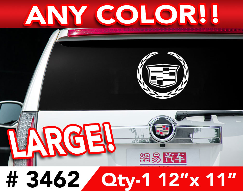 CADILLAC ESCALADE CTS STS DTS DECAL STICKER 12"w x 11" ANY 1 Color