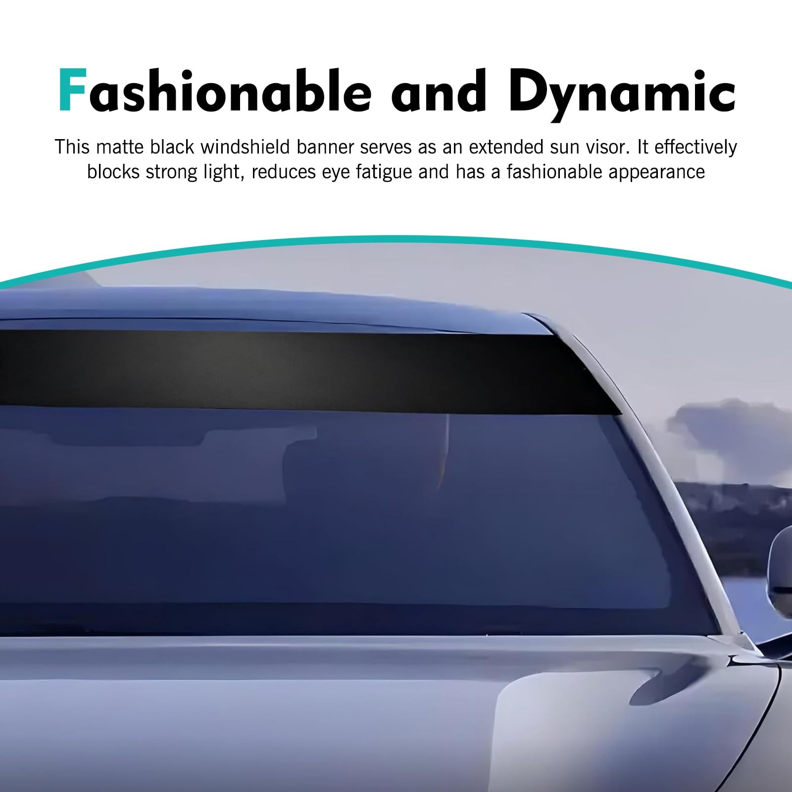 Car Windshield Tint Strip, Matte Waterproof Self-Adhesive Sun Visor Sticker, …
