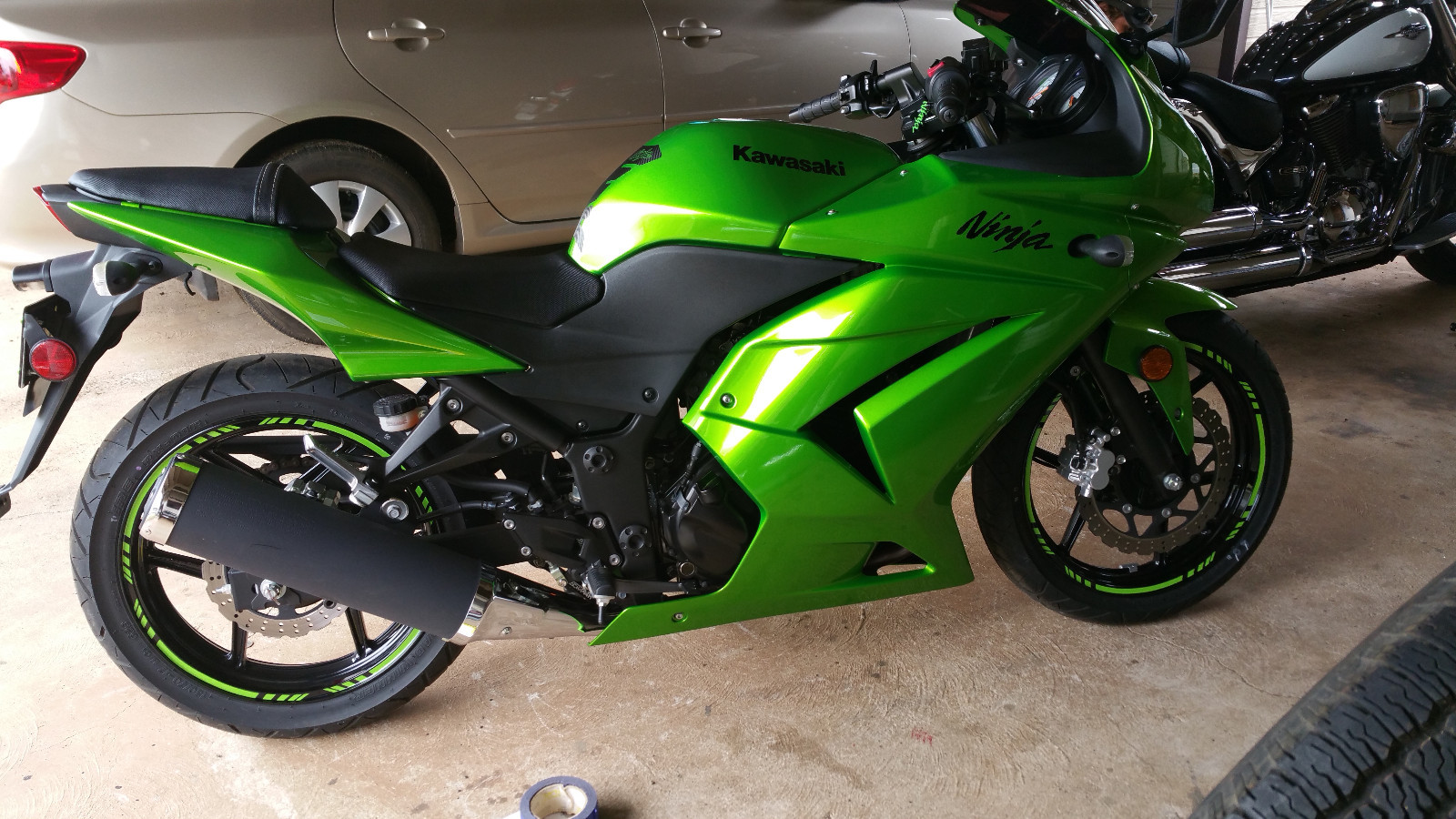 CUSTOM MOTORCYCLE RIM STRIPE WHEEL DECAL TAPE KAWASAKI NINJA 250 250R 500R 650R