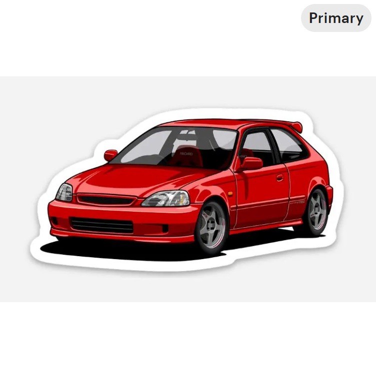 3” Civic Sticker Ej Eg Ek Type R Decal Matte Finish Dishwasher Safe
