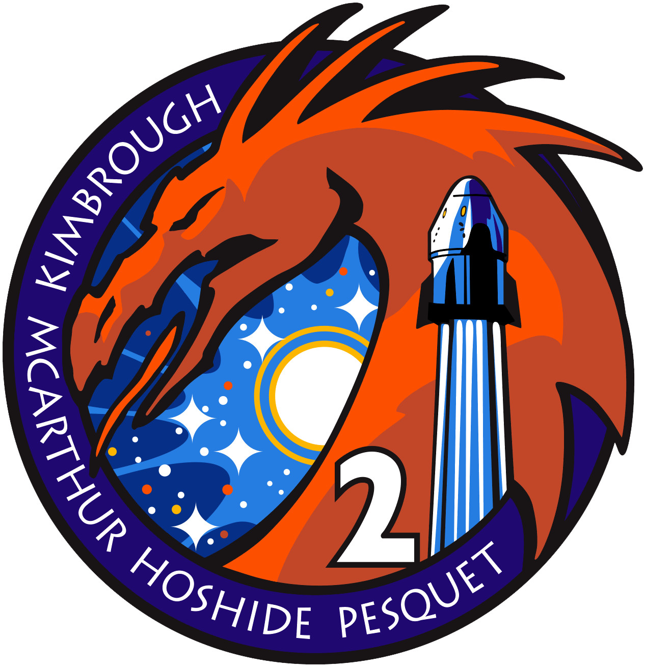 NASA SpaceX Crew-2 Mission Patch Sticker Decal NASA Commercial Crew Flight