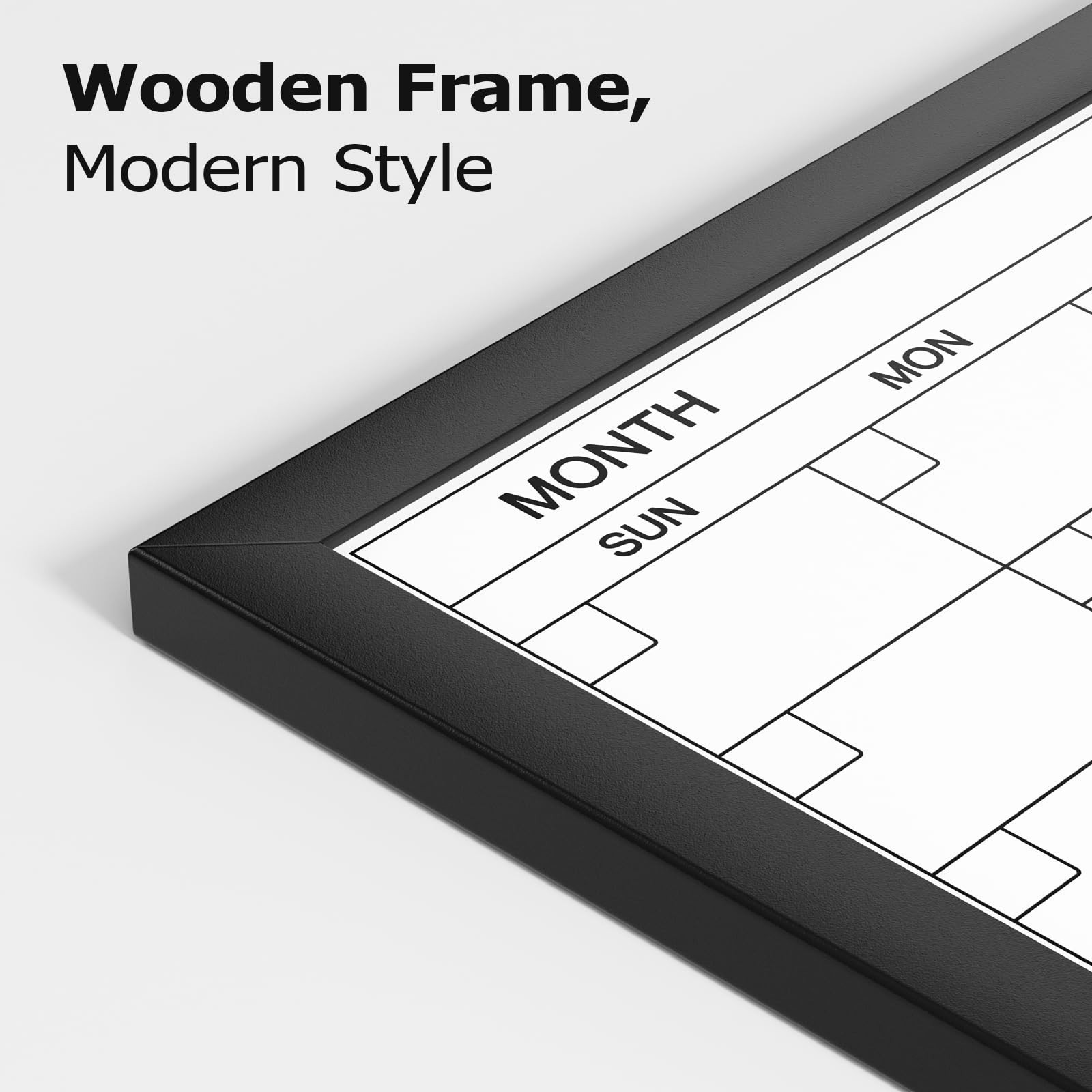 Monthly Whiteboard Calendar with Cork for Wall, 17" x 13" Double-Sided Dry Er…