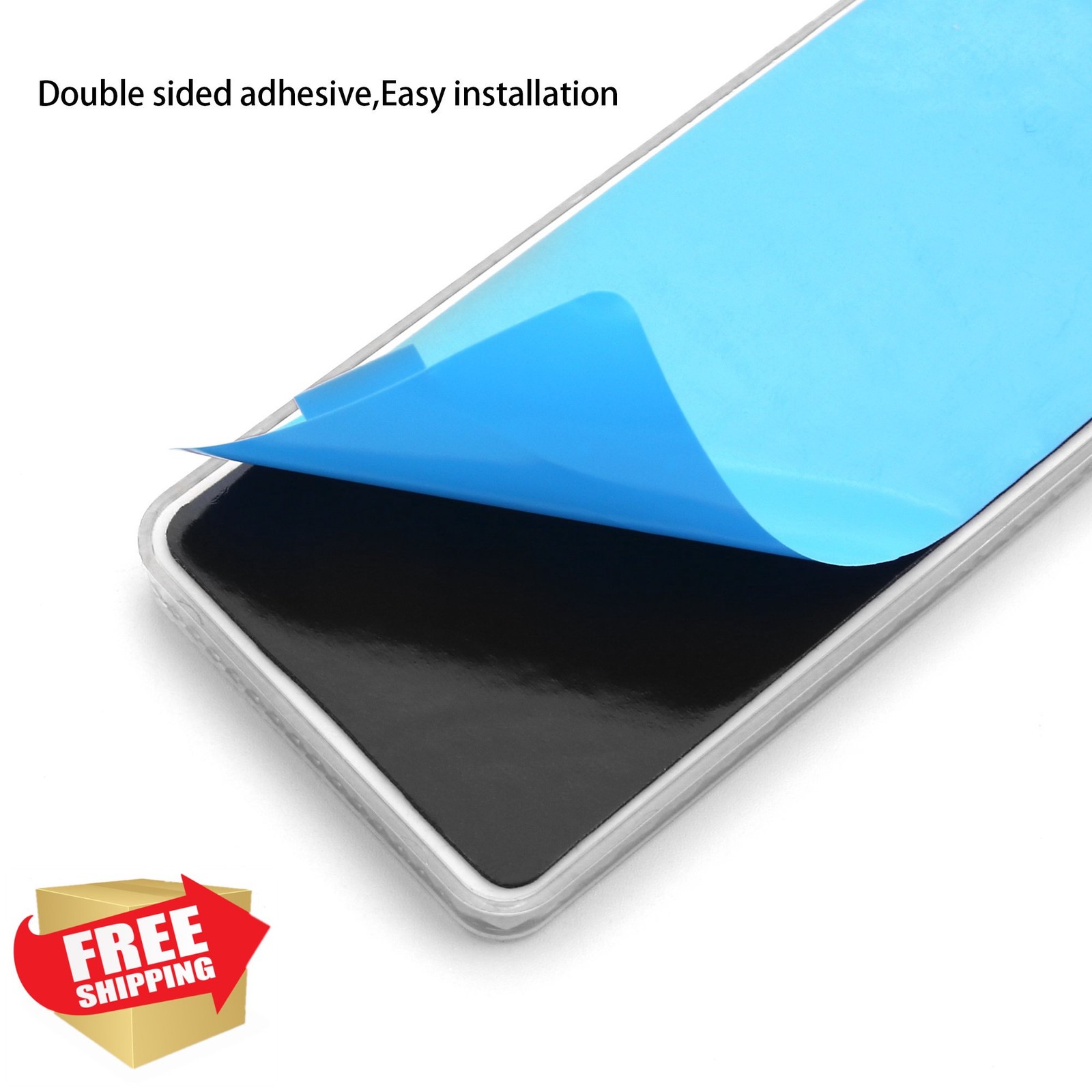 2pc White Rectangular Stick-on Reflector Sticker 3.70 x 1.73 in