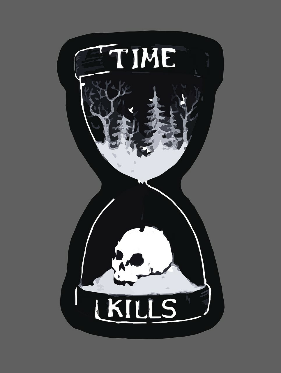 Time Kills Sticker Hourglass Sand Waterproof -Buy Any 4 For $1.75 Each Storewide
