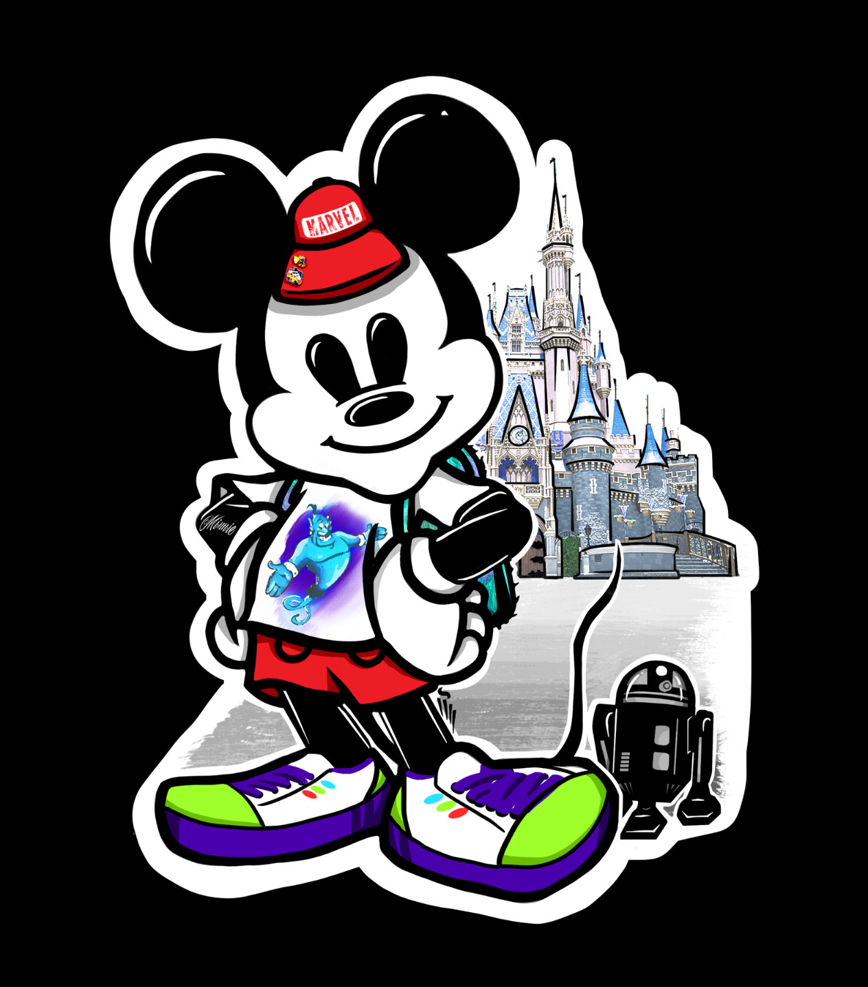 3" x 2" Walt Disney World/Land 'DISNEY ADULT' Vinyl Glossy Die-cut Sticker