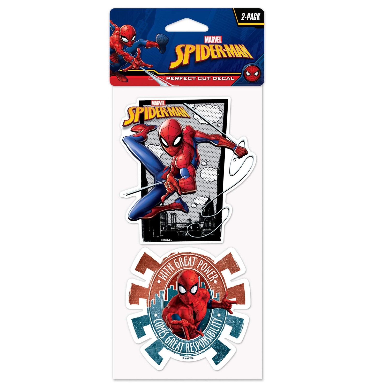 Marvel Spiderman 4" x 8" 2 Pack Perfect Cut Decal