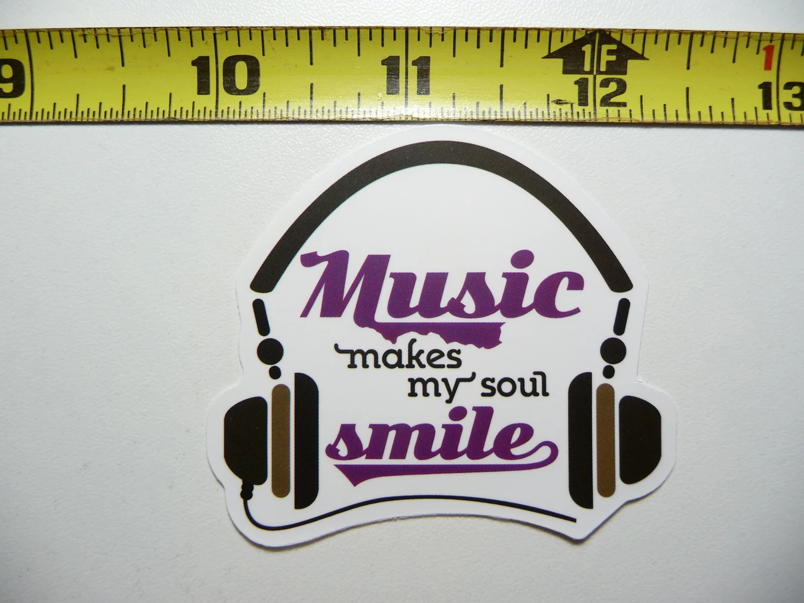 MUSIC MAKES MY SOUL SMILE HEADPHONES SMALL STICKER DECAL BAND SONGS MUSICIAN