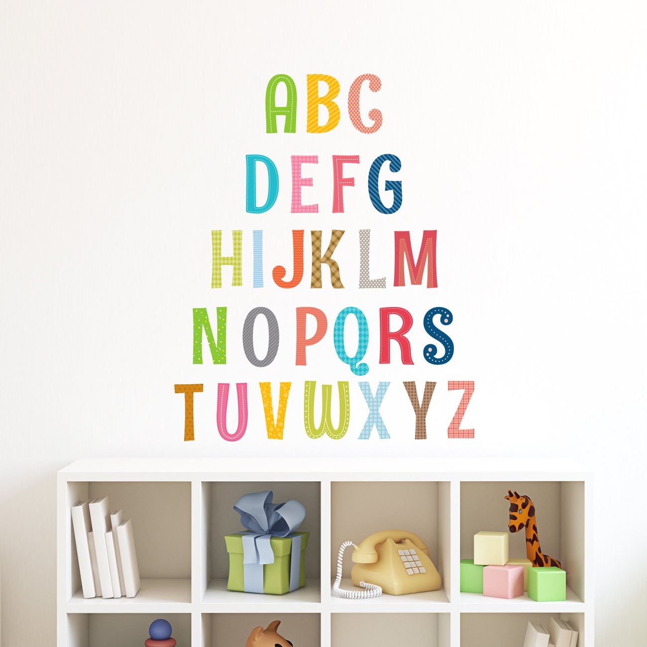 DS8-1701A Uppercase Alphabet ABC Letter Wall Stickers Wall Decals Peel and St…