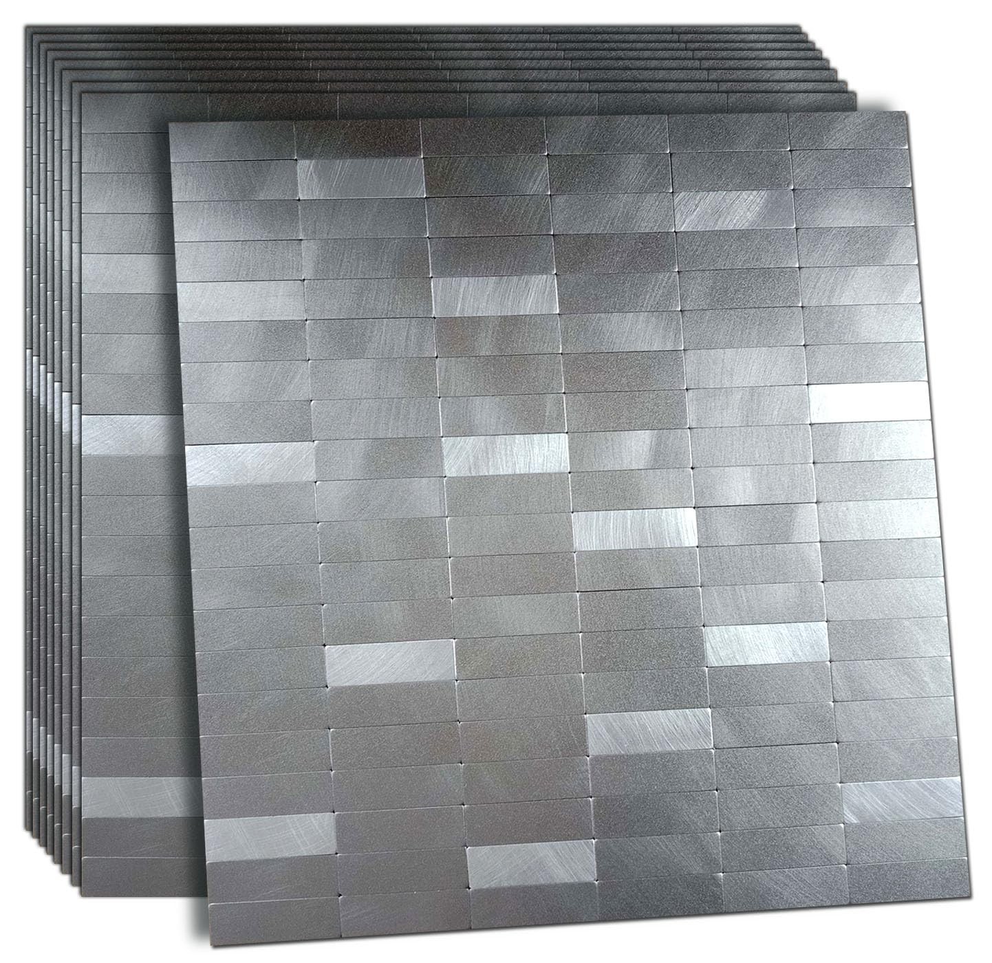 Peel and Stick Tile Backsplash Self- Adhesive Wall Tiles Aluminum Mosaic Stic…