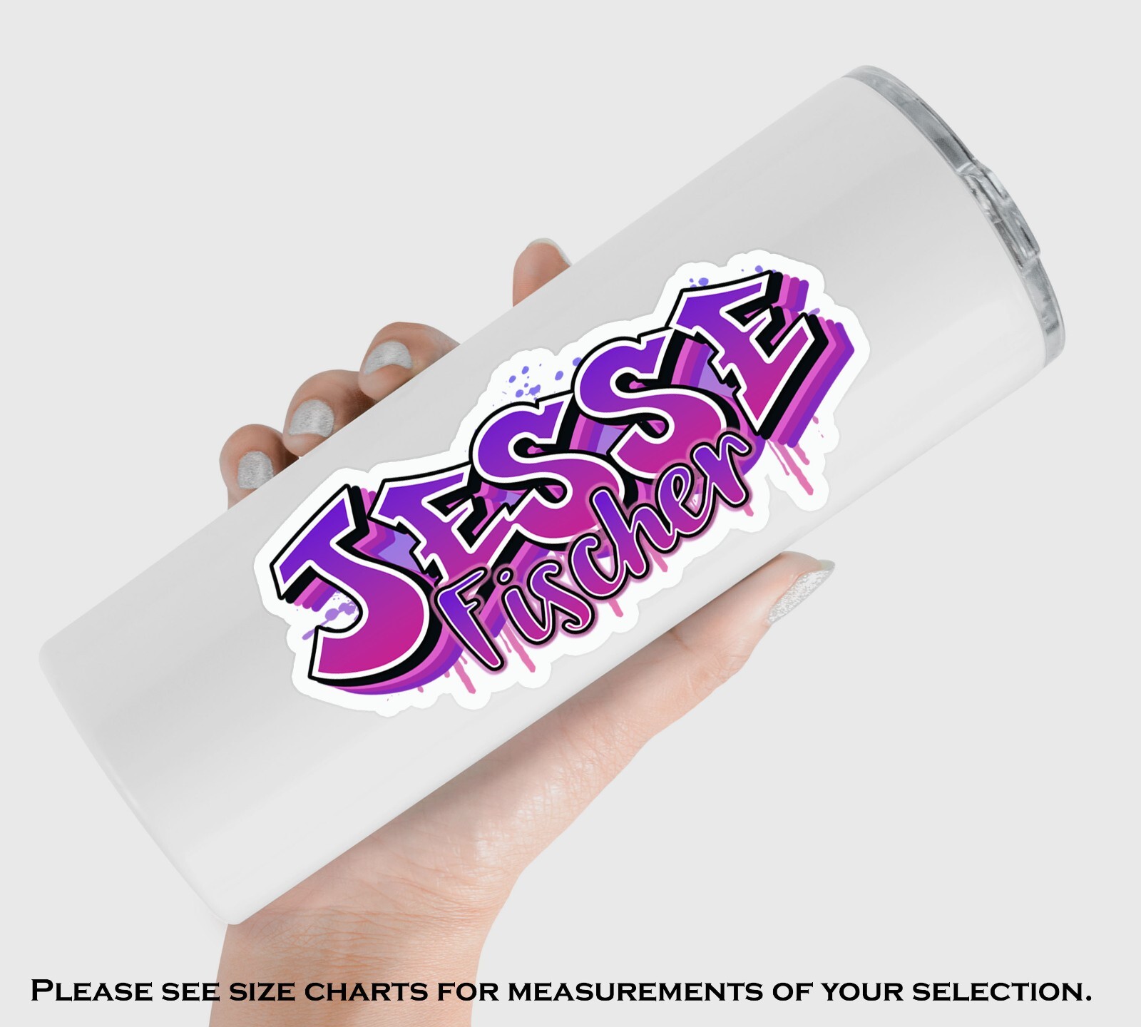 Graffiti Custom Personalized First Last Name Decal Sticker Water Bottle Laptop