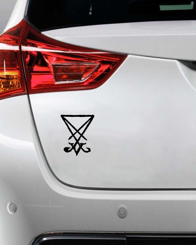 Sigil of Lucifer Die Cut Vinyl Sticker – Occult Baphomet Satanic Pentagram Satan